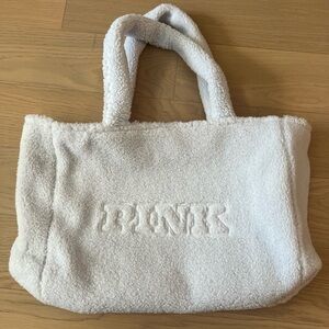 NWT Pastel blue Victoria’s Secret Pink shearling tote bag